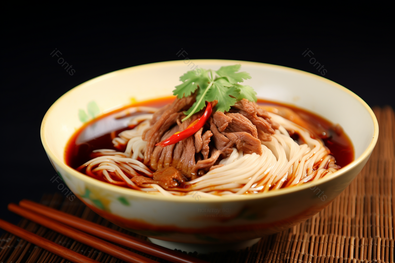 一碗红油拉面面条加肉加辣椒特色小吃,高清,摄影图,摄影图片,图片大全,摄影图免费下载